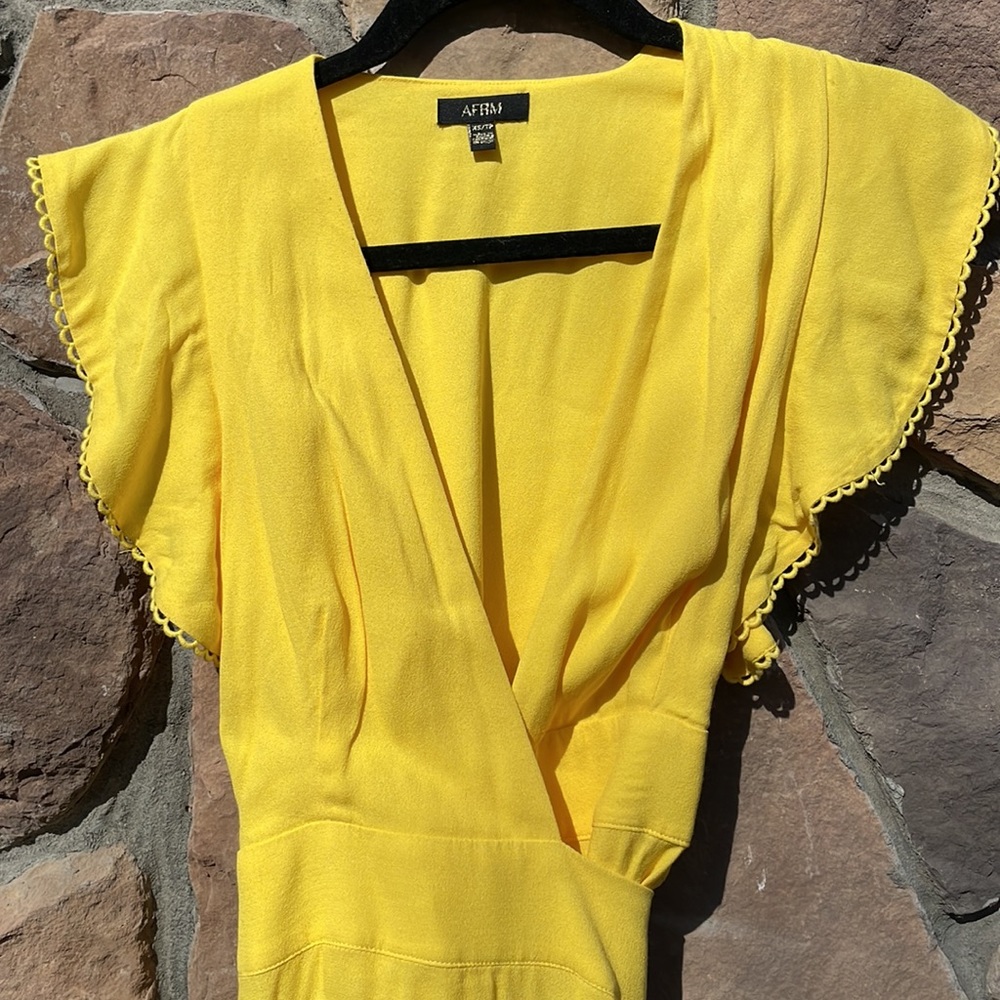 AFRM Revolve Ruffle Wrap Dress XS - Picture 8 of 8